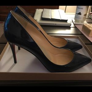 Christian Louboutin China Blue Patent Pump, Sz. 42